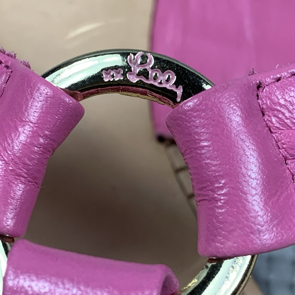 Lilly Pulitzer McKim Leather Thong Sandals in Prosecco Pink, Size 9 M - Picture 2 of 4